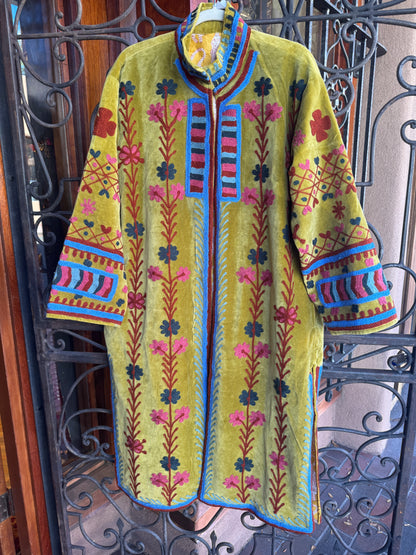 DAISY CHAIN COTTON VELVET COAT