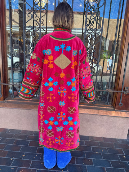 DAISY CHAIN COTTON VELVET COAT