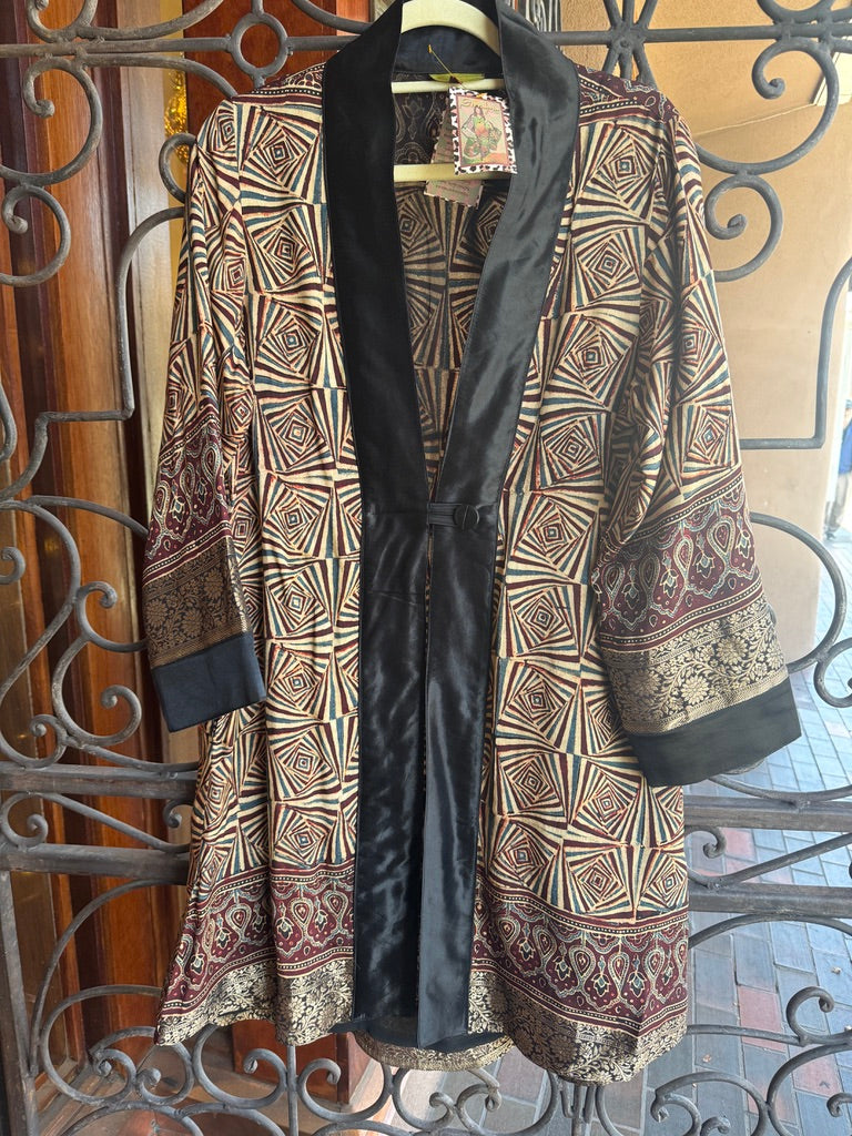 AJRAKH GEO RICH SWING COAT
