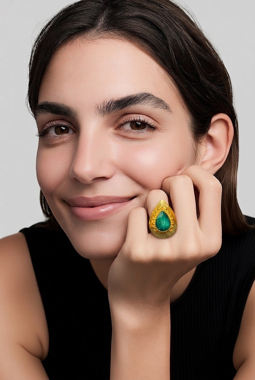 ARABESQUE FACETED GEMSTONE RINGS