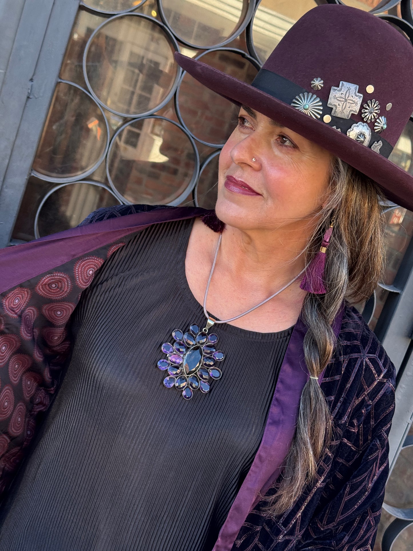 MAMMOTH AMETHYST PENDANT NECKLACE