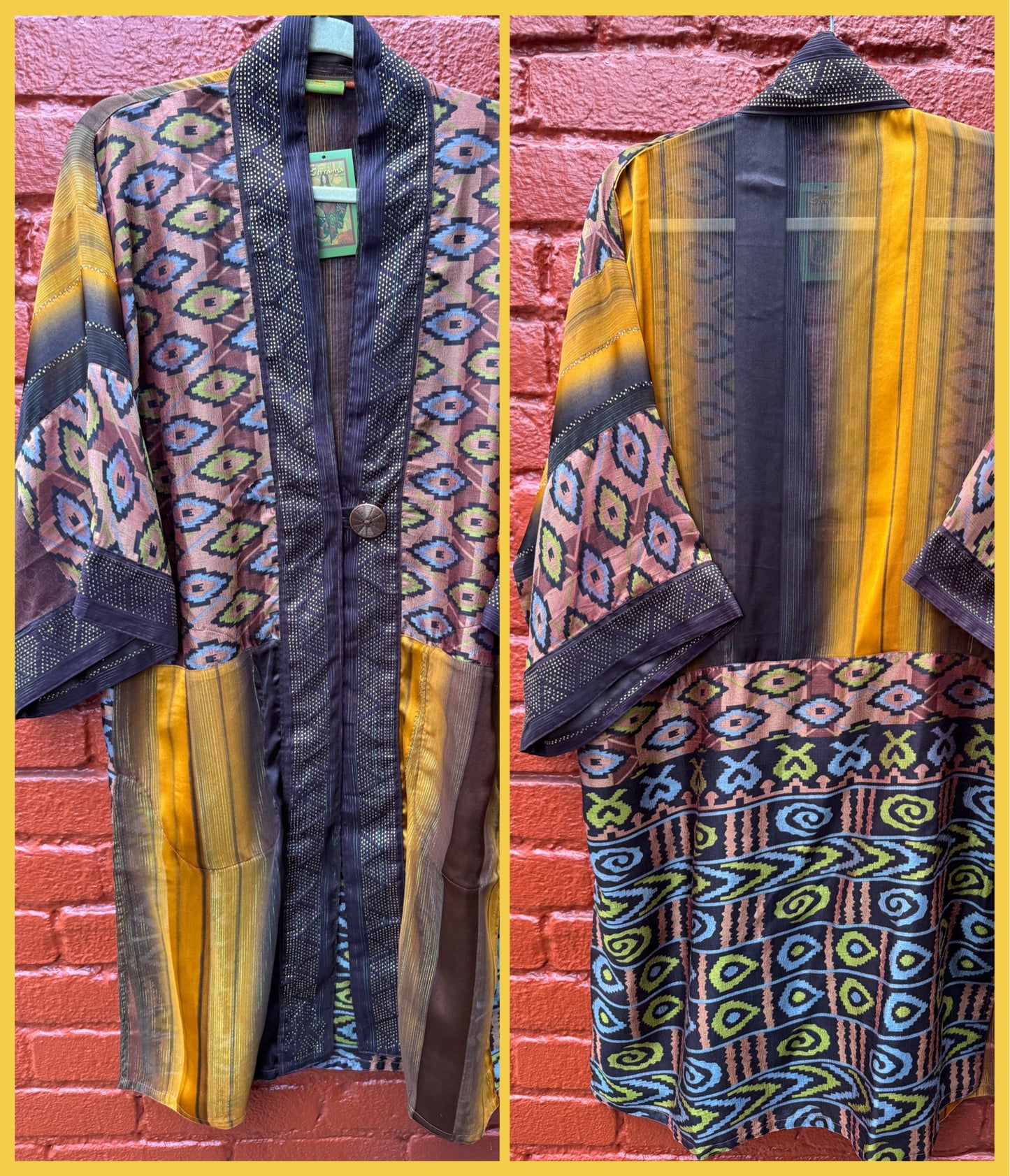 COPPER IKAT LONG KIMONOS