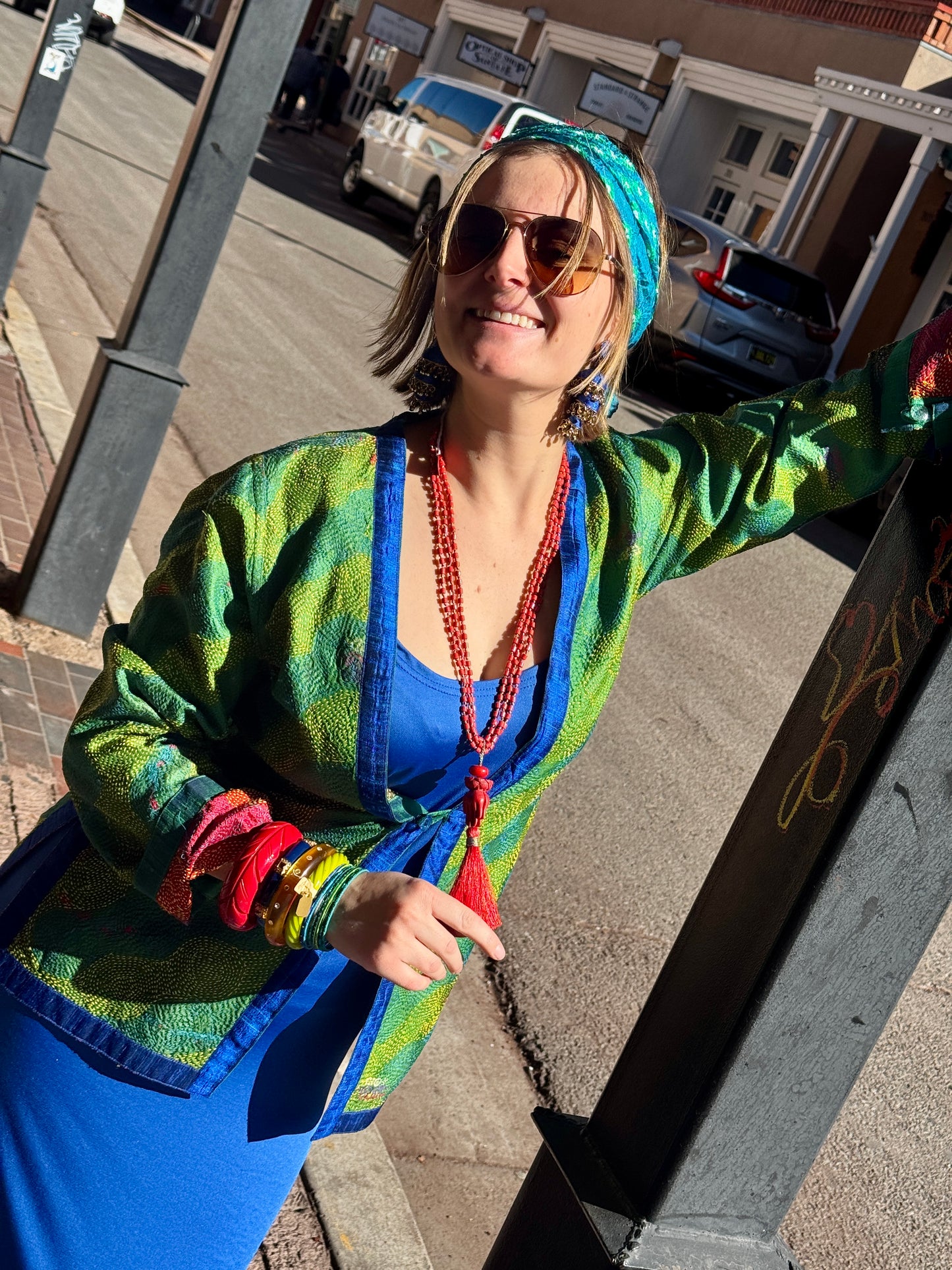 POP OF SPRING REVERSIBLE SILK JACKET