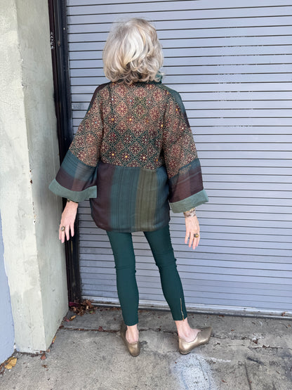 TEAL TILE KIMONOS - SHORT