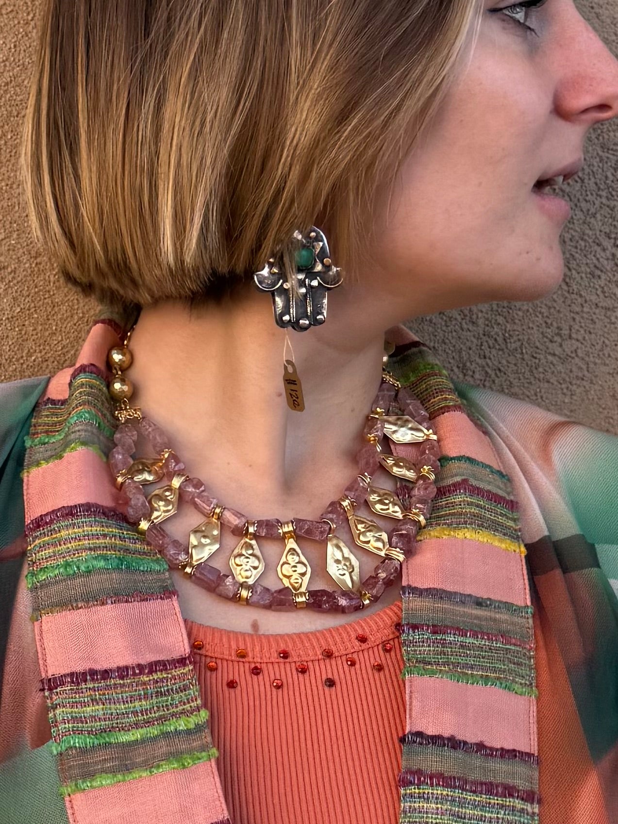 RHUBARB QUARTZ COLLAR NECKLACE