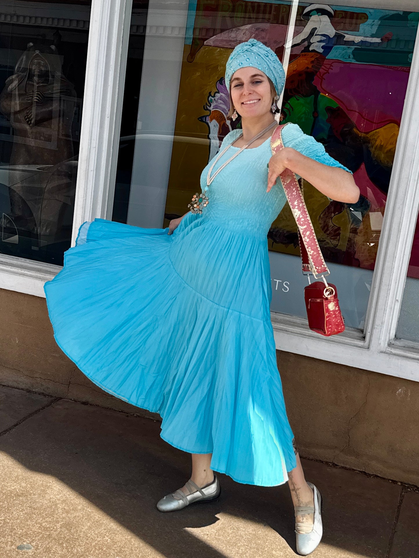 GENEVIEVE OMBRE SMOCK TOP DRESS
