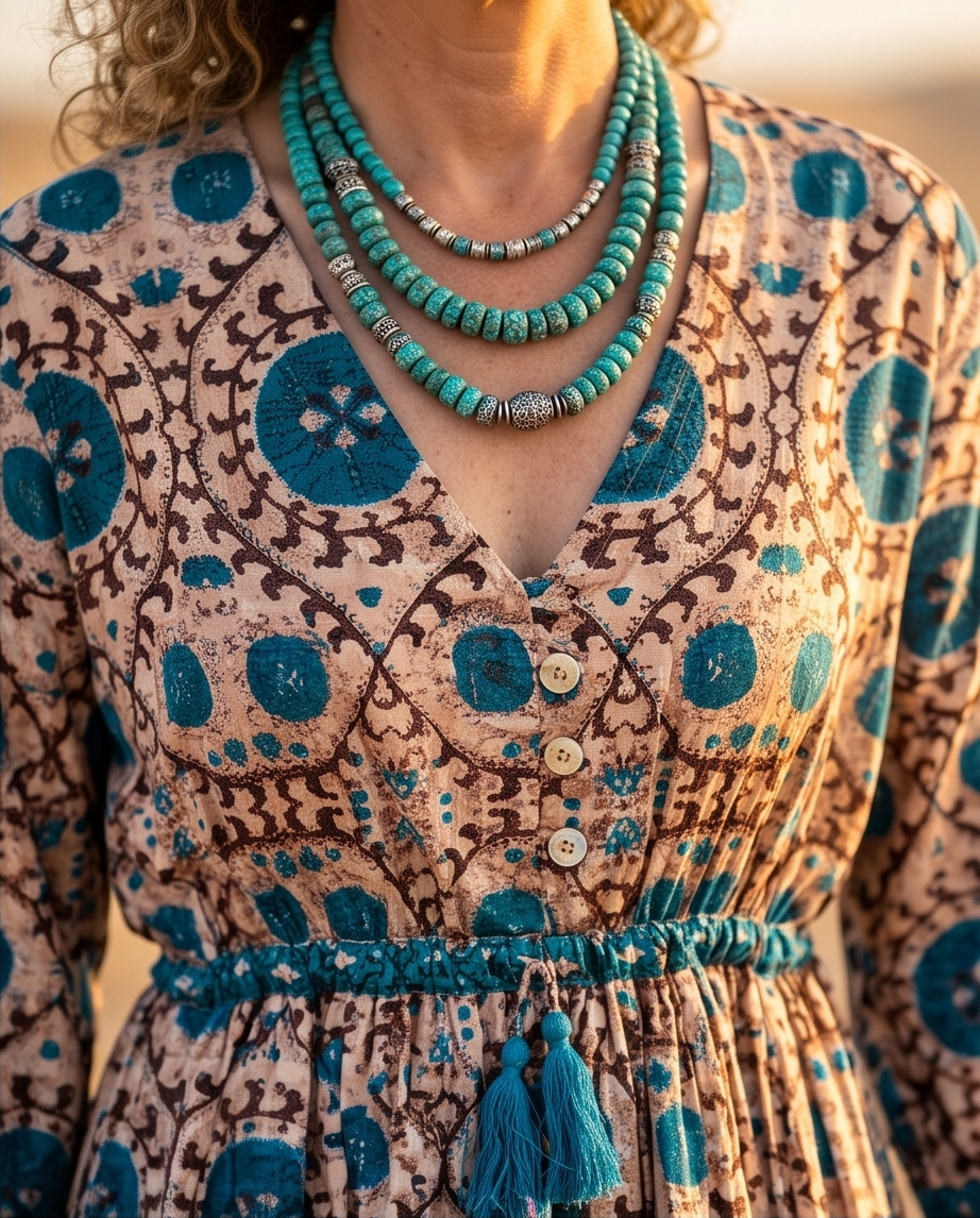 ALEGRA MAXI DRESS TURQUOISE SUZANI