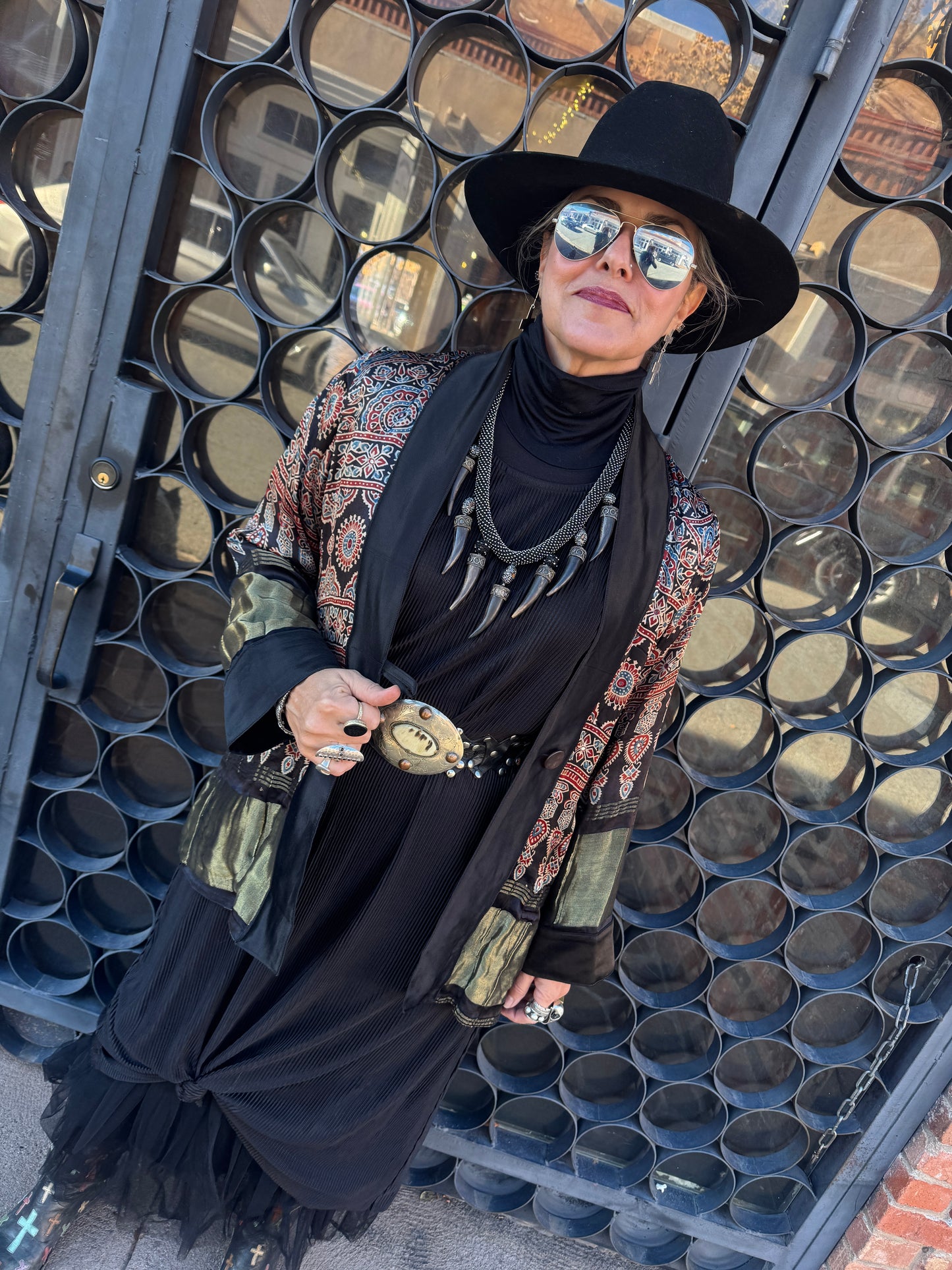 AJRAKH MIRRORED SWING JACKET