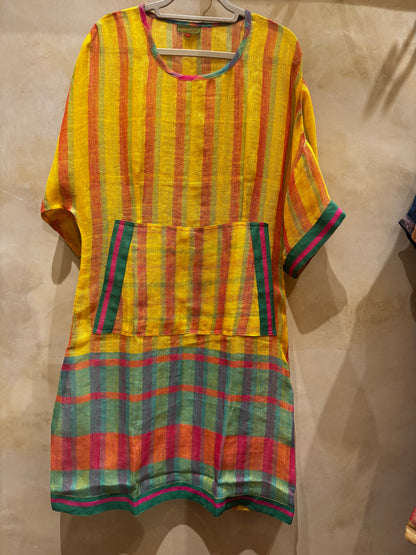 LINEN LINA DRESS HAND LOOMED