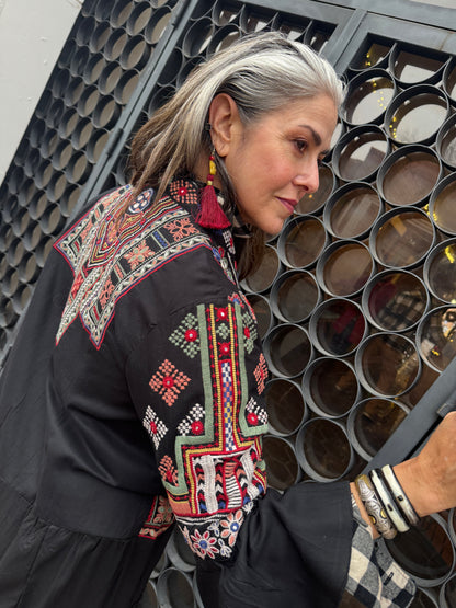 EMBROIDERED PEASANT DRESS