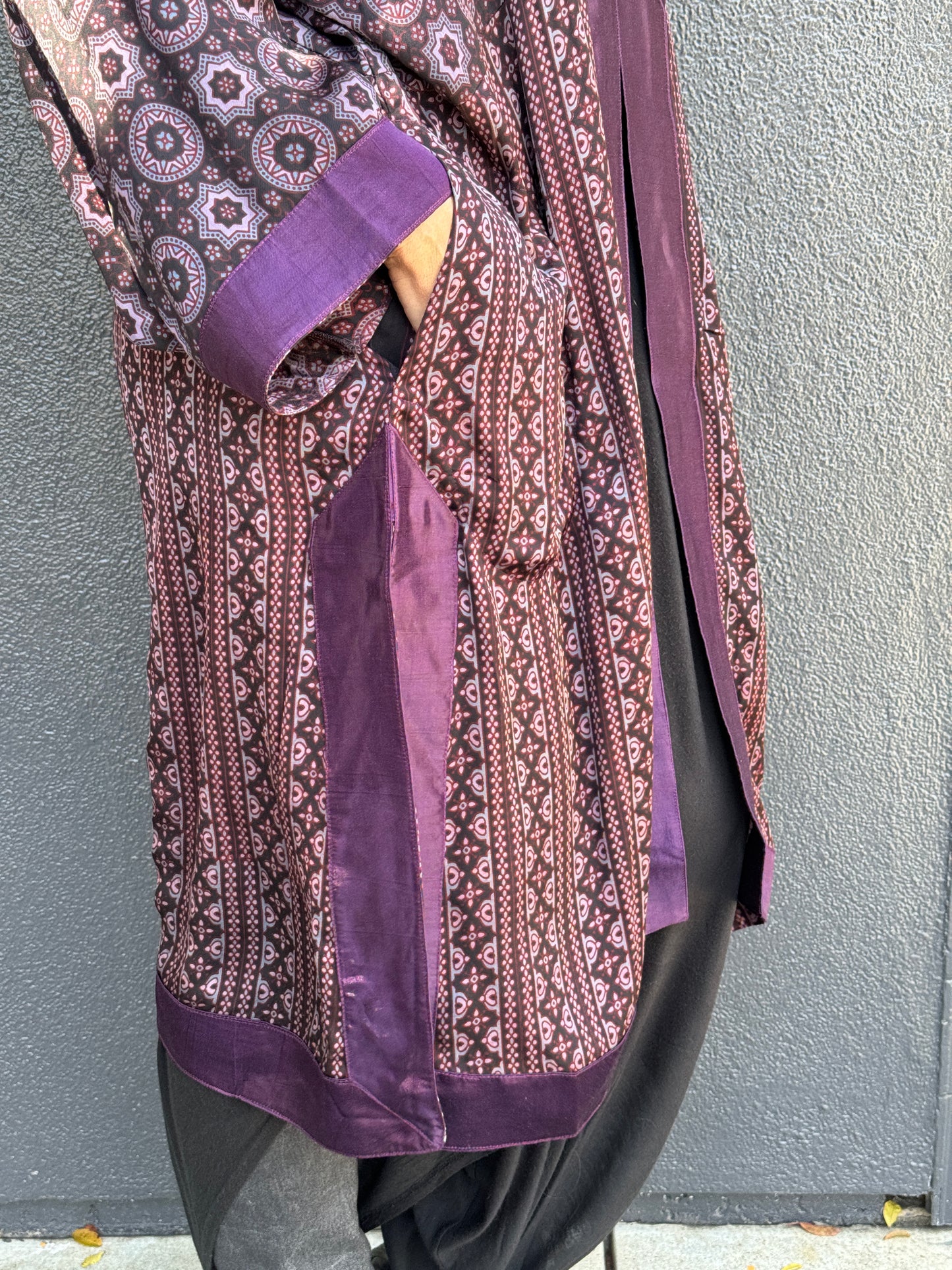 SMOKY PLUM AJRAKH KIMONOS