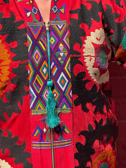 EMBROIDERED ELYSIAN EXTRAVAGANZA ZIP COAT
