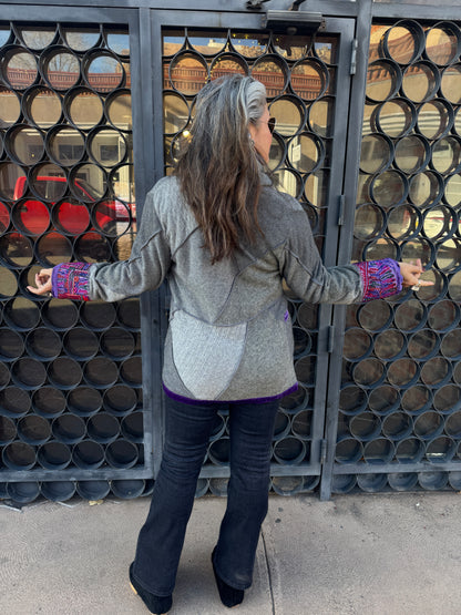 PURPLE TRIM NANA SWEATER