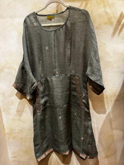 LINEN LINA DRESS HAND LOOMED