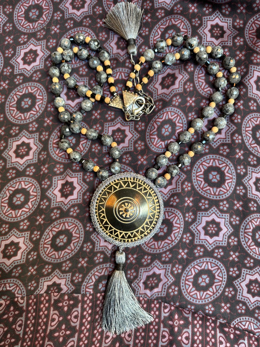 GANDOLF THE GREY KUTCHI TRIBAL BUTTON NECKLACE