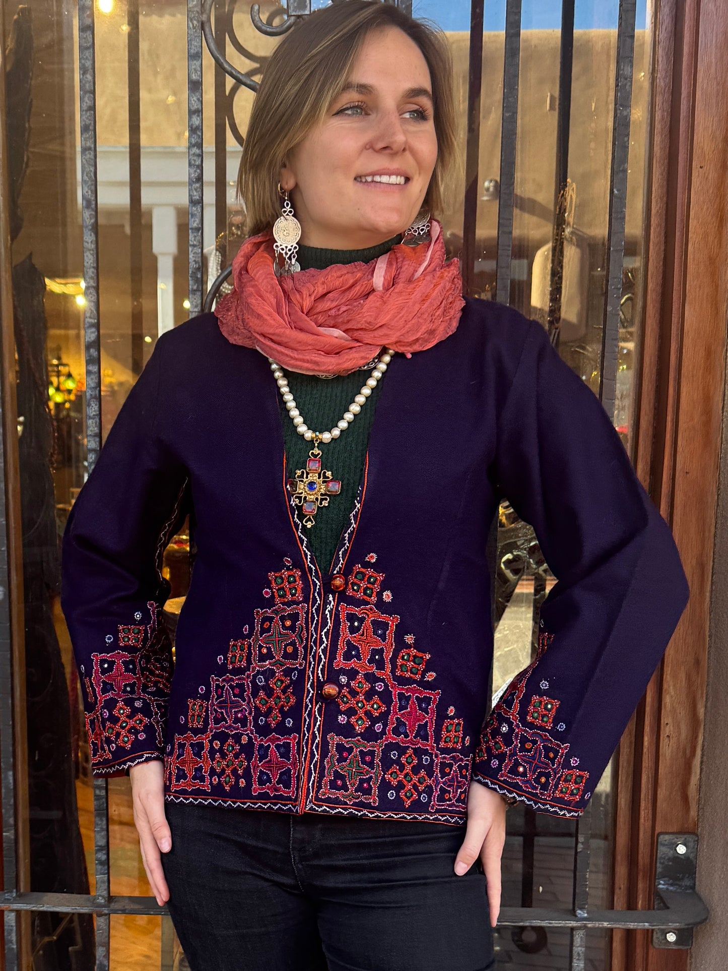 MUTWA FINE EMBROIDERED WOOLY JACKET