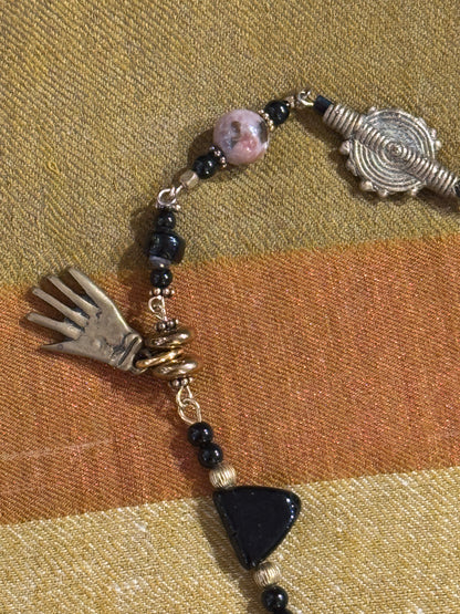 BYZANTINE BLACK ONYX CROSS NECKLACE