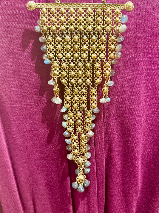 LABRADORITE CASCADING LADDER NECKLACE