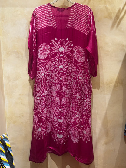 PINK CLOUD SHIBORI KAFTAN