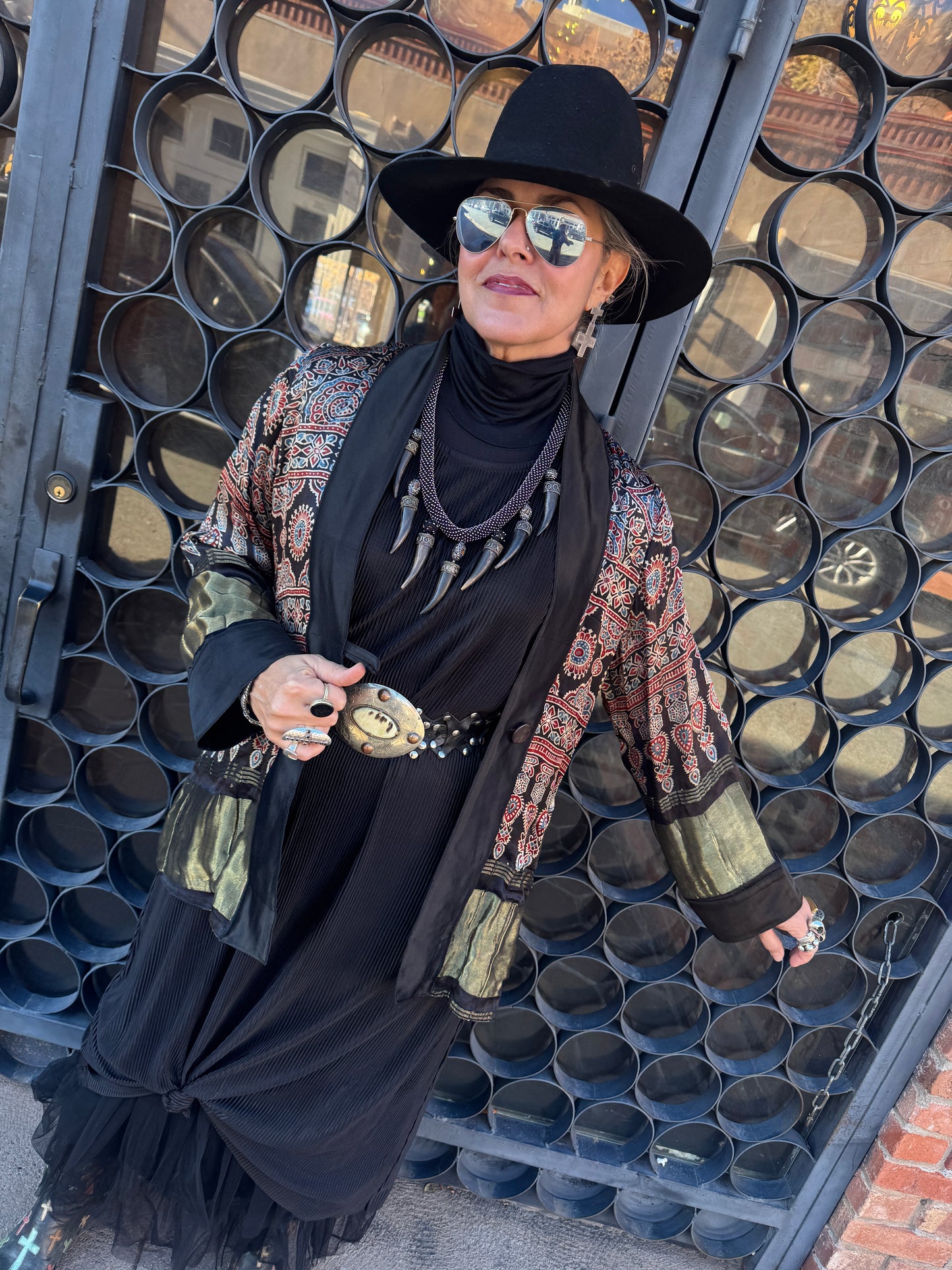 AJRAKH MIRRORED SWING JACKET