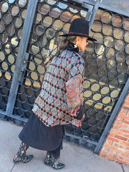 AJRAKH MIRRORED SWING JACKET