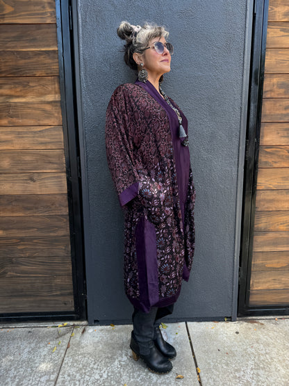 SMOKY PLUM AJRAKH KIMONOS