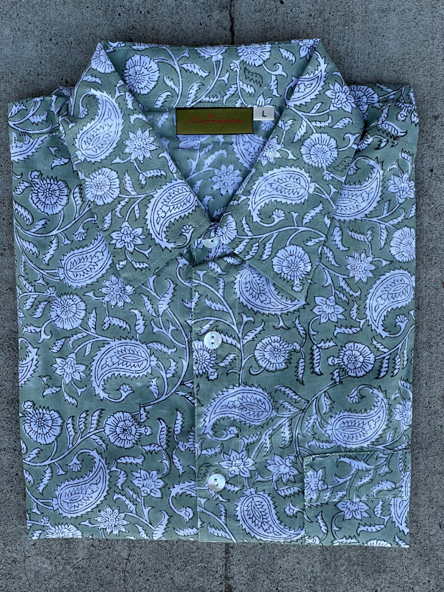 BLOCK PRINT MENS SHIRT Size XL Only