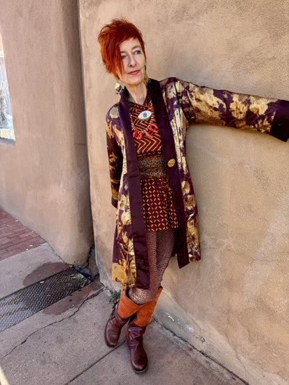 CHOCOLATE WINE GILDED CLOUD COAT