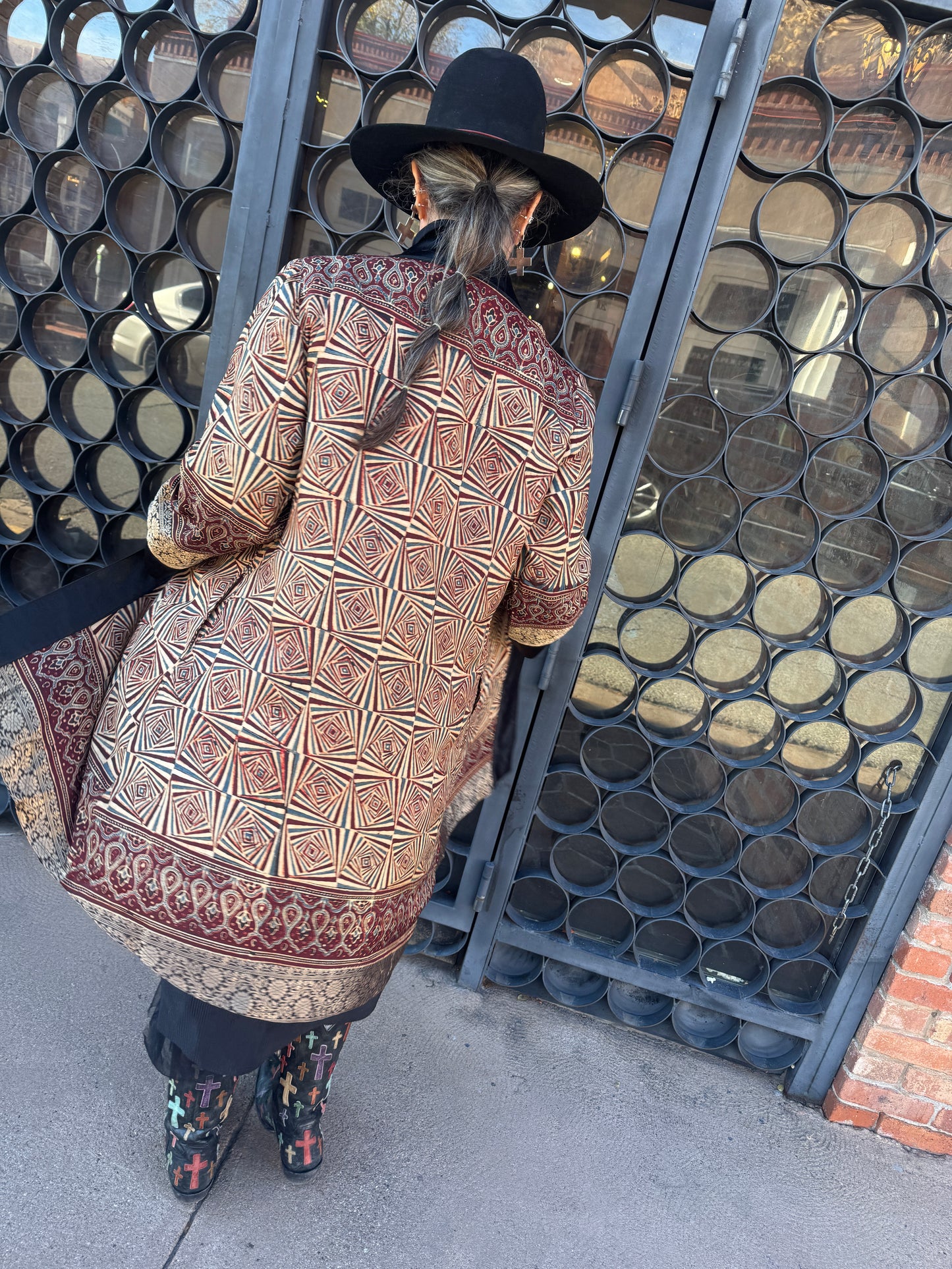 AJRAKH GEO RICH SWING COAT