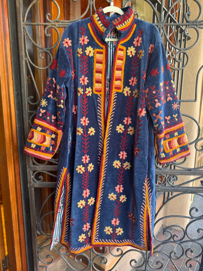 DAISY CHAIN COTTON VELVET COAT