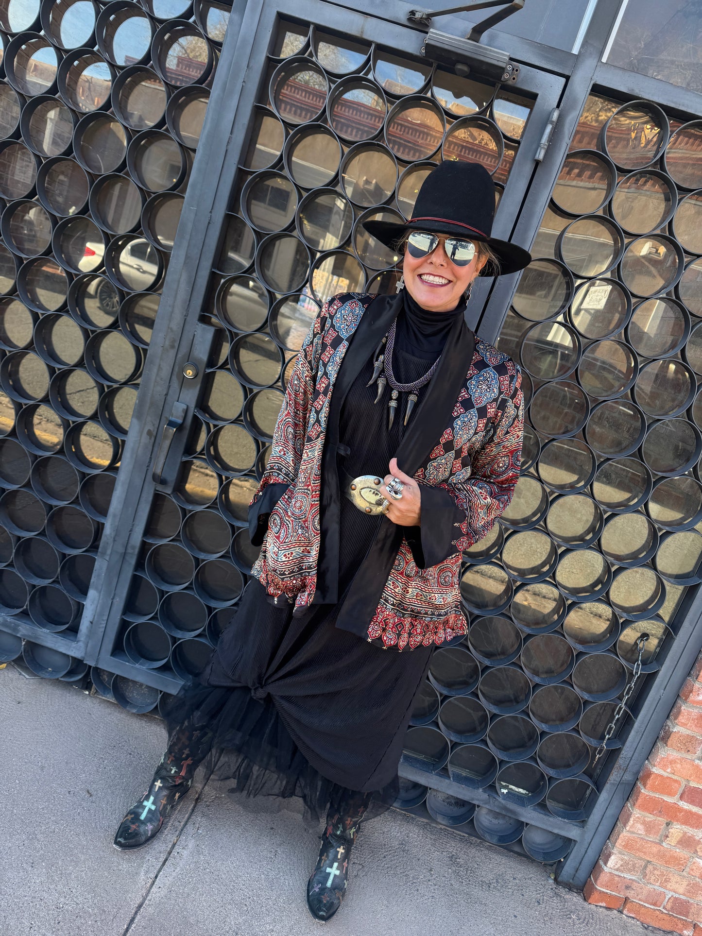 AJRAKH MIRRORED SWING JACKET