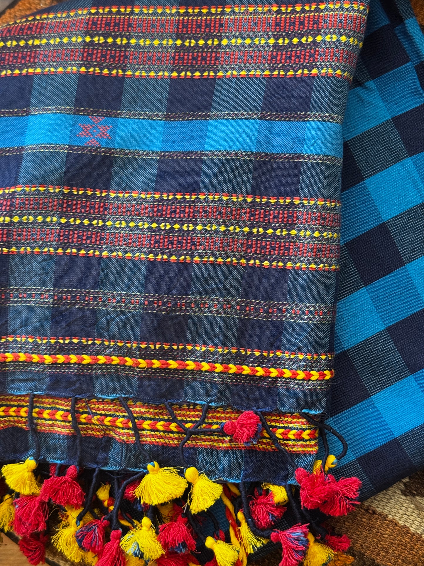 CHECKERED PAST HAND LOOM COTTON SHAWL
