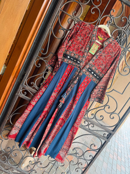 QUEENS GOWN PATCHWORK COTTON COAT DRESS