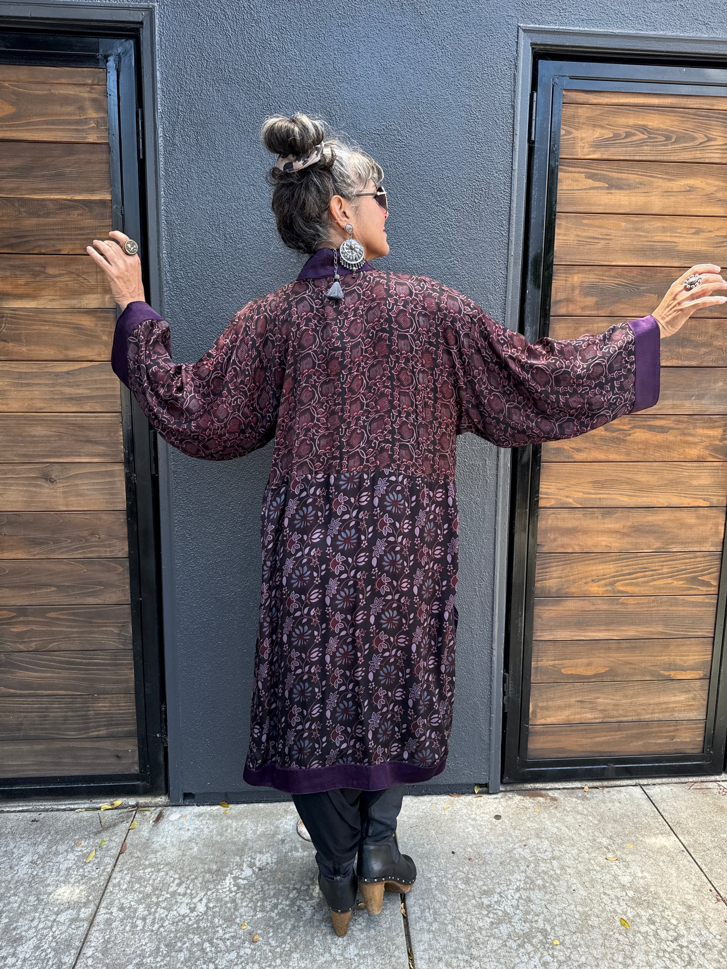 SMOKY PLUM AJRAKH KIMONOS