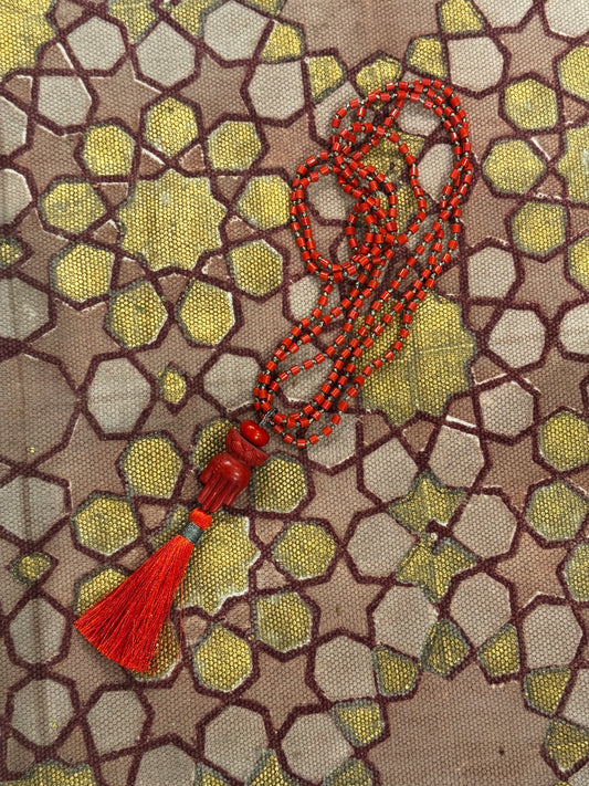 RED PRAYER HANDS NECKLACE