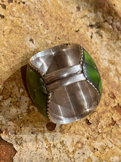 KASHMIRI MEGA MOSAIC STONE SILVER RINGS