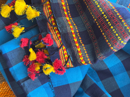 CHECKERED PAST HAND LOOM COTTON SHAWL
