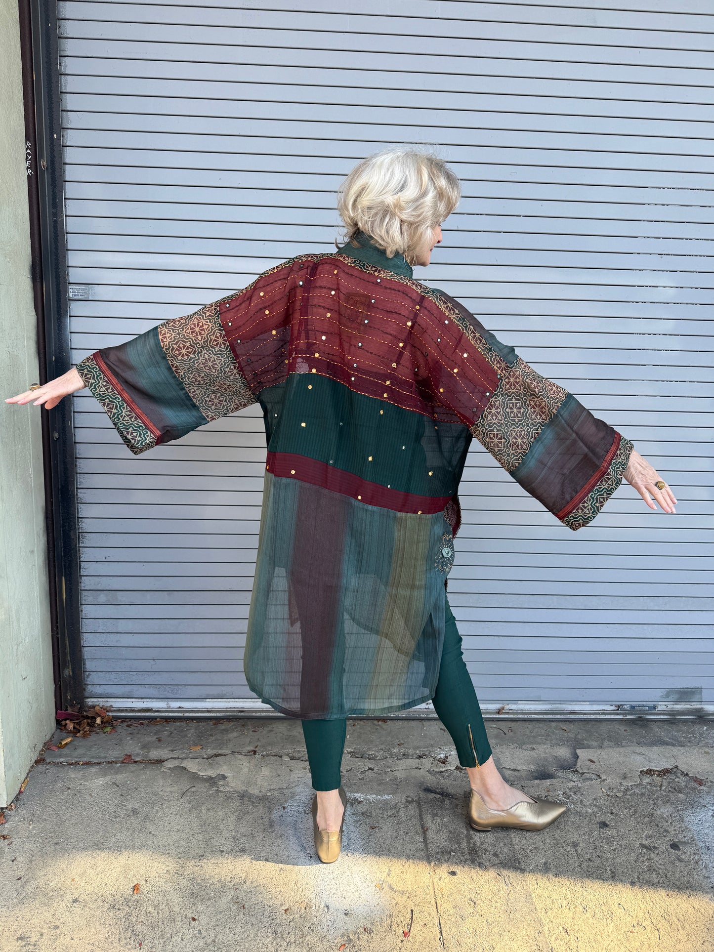 TEAL TILE KIMONOS LONG