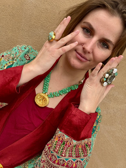 ROMANTIC GILDED AND EMBROIDERED SWING COAT