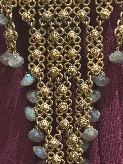 LABRADORITE CASCADING LADDER NECKLACE