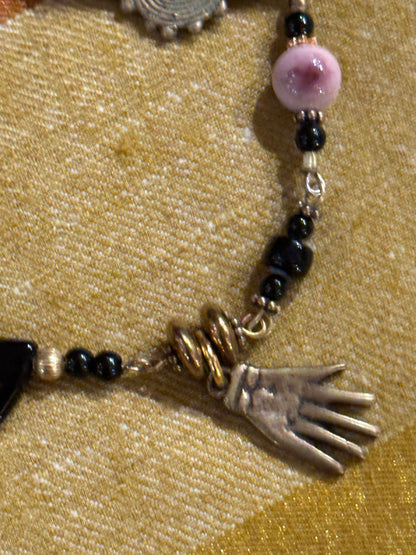 BYZANTINE BLACK ONYX CROSS NECKLACE