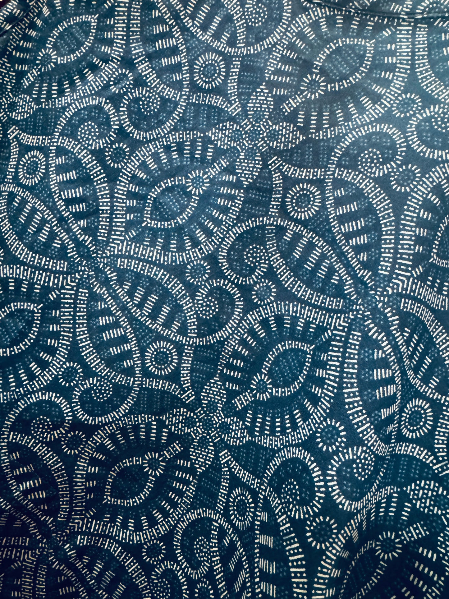 BLUE BANDHANI TILE PRINT SUMMER SLIP DRESS