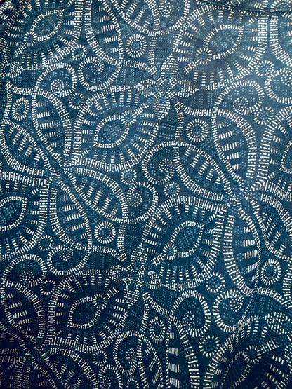 BLUE BANDHANI TILE PRINT SUMMER SLIP DRESS