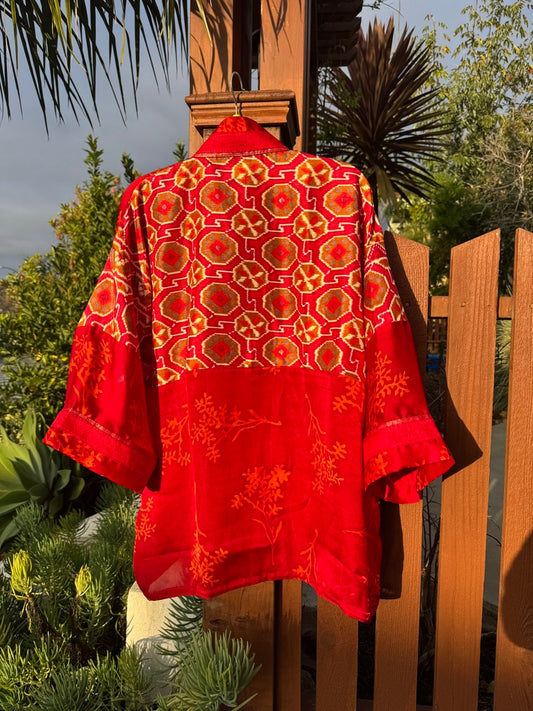 RAVISHING RED RUBY SHORT KIMONOS