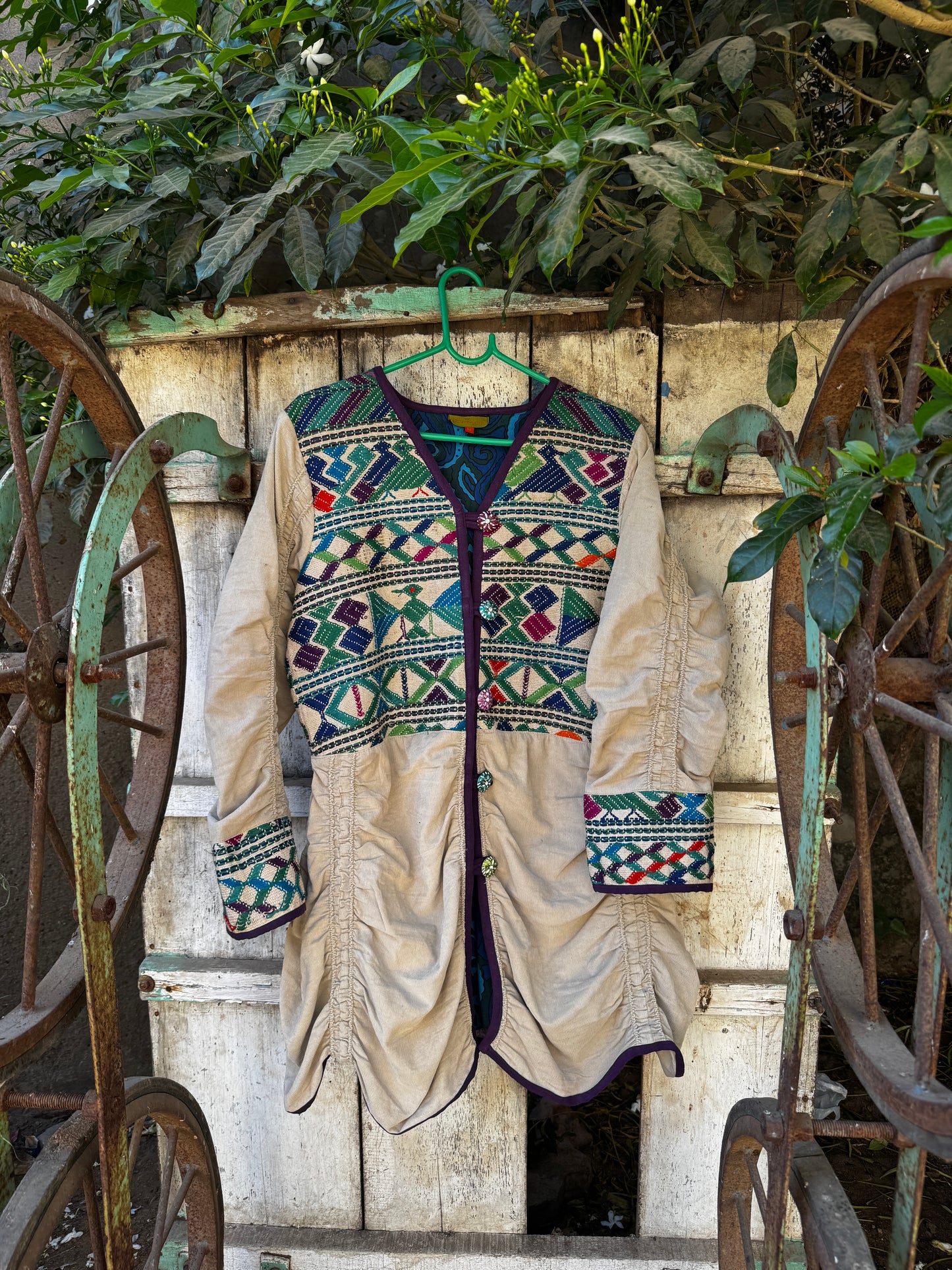 RUCHED ECRU HUIPIL REDUX JACKET