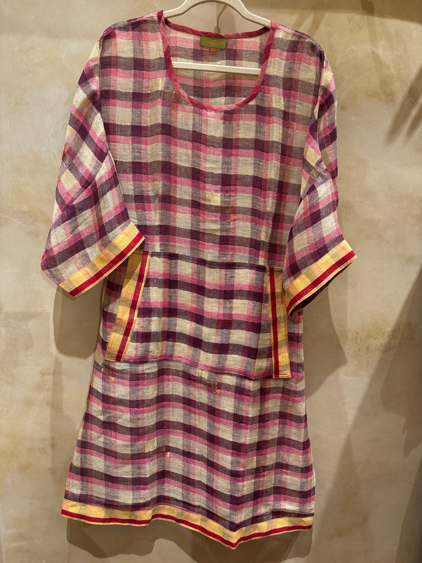 LINEN LINA DRESS HAND LOOMED