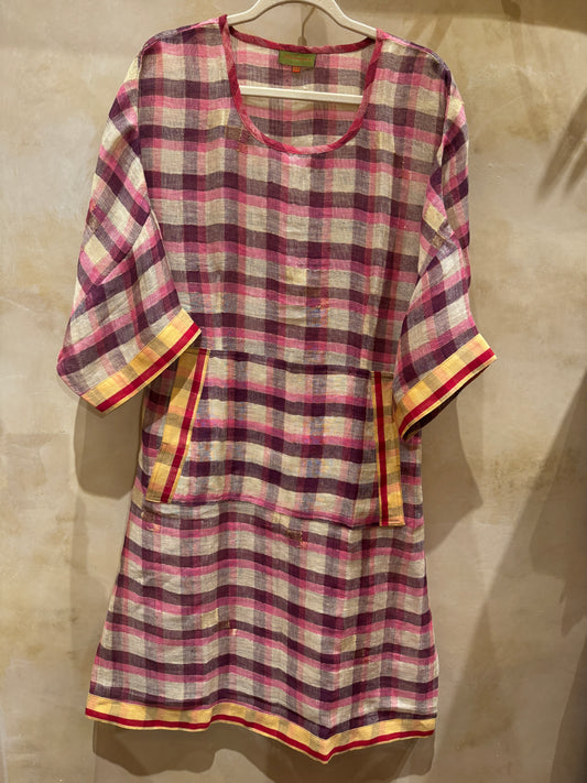 LINEN LINA DRESS HAND LOOMED