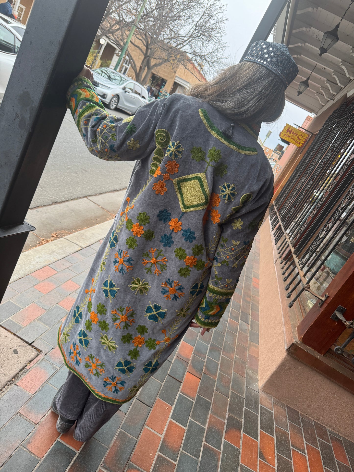 DAISY CHAIN COTTON VELVET COAT