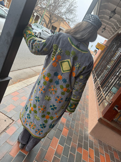 DAISY CHAIN COTTON VELVET COAT