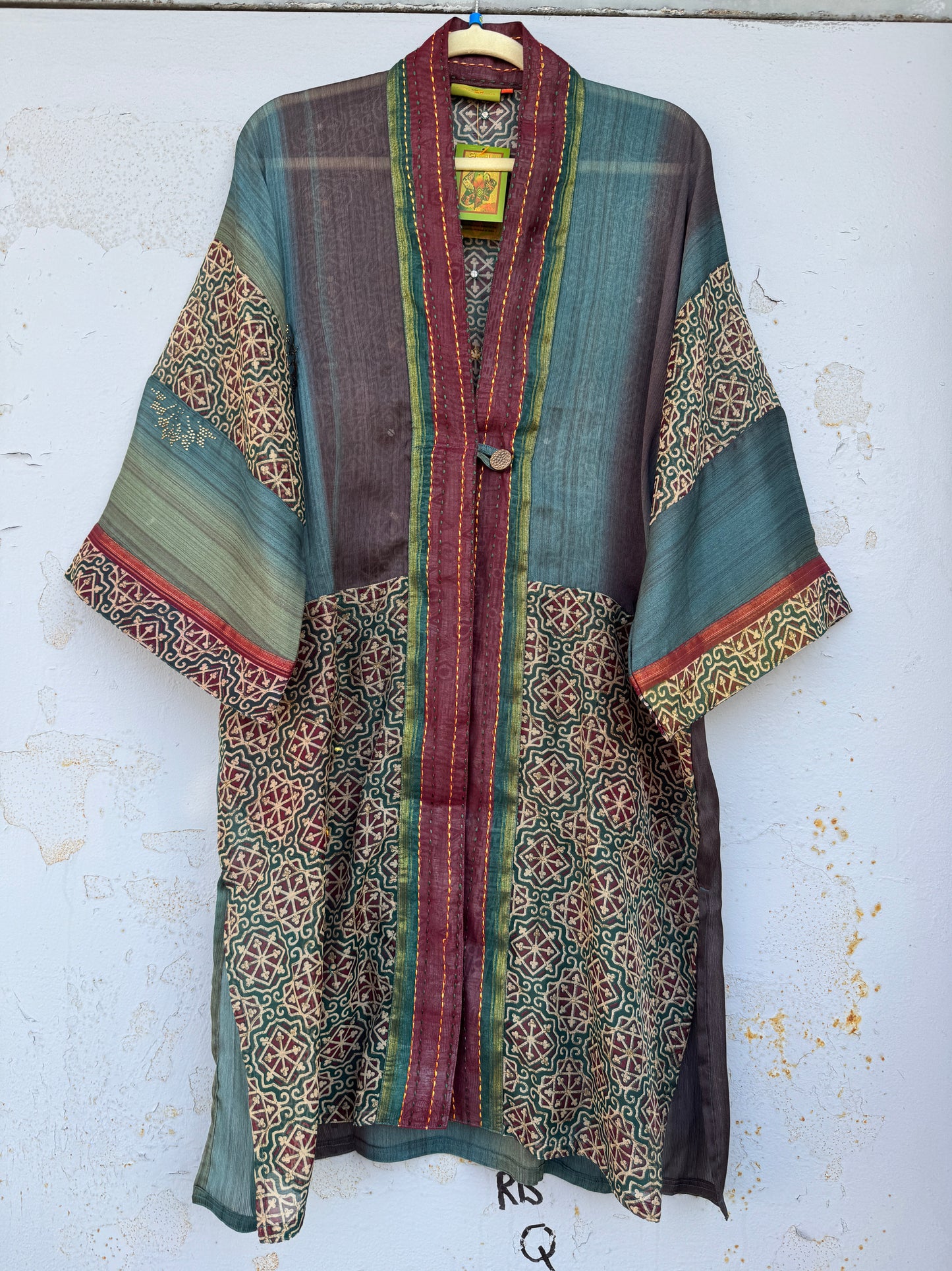 TEAL TILE KIMONOS LONG